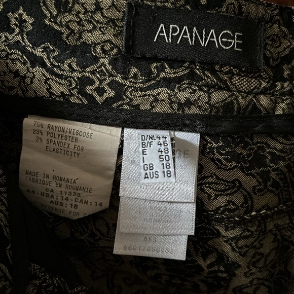 Patterned black and pale yellow pants. - Picture 3 of 5